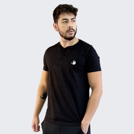 Camiseta Henley Wolf Egípcio Gola Padre